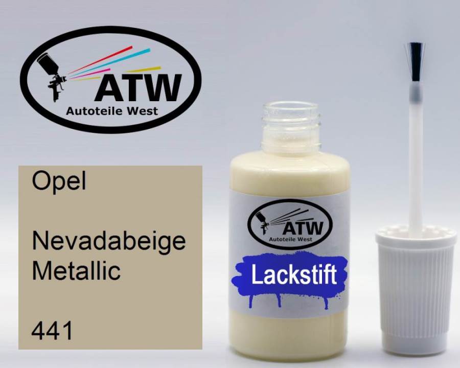 Opel, Nevadabeige Metallic, 441: 20ml Lackstift, von ATW Autoteile West.